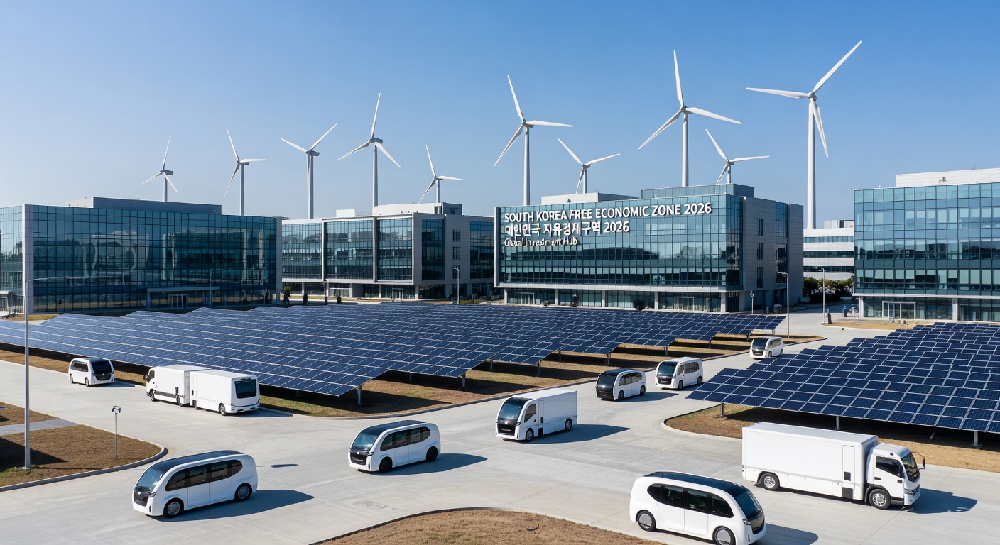 Modern Free Economic Zone industrial park in South Korea