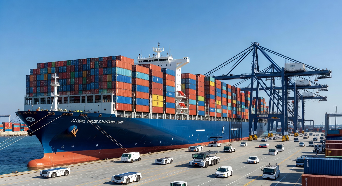 Massive 2026 Container Ship at Automated Port