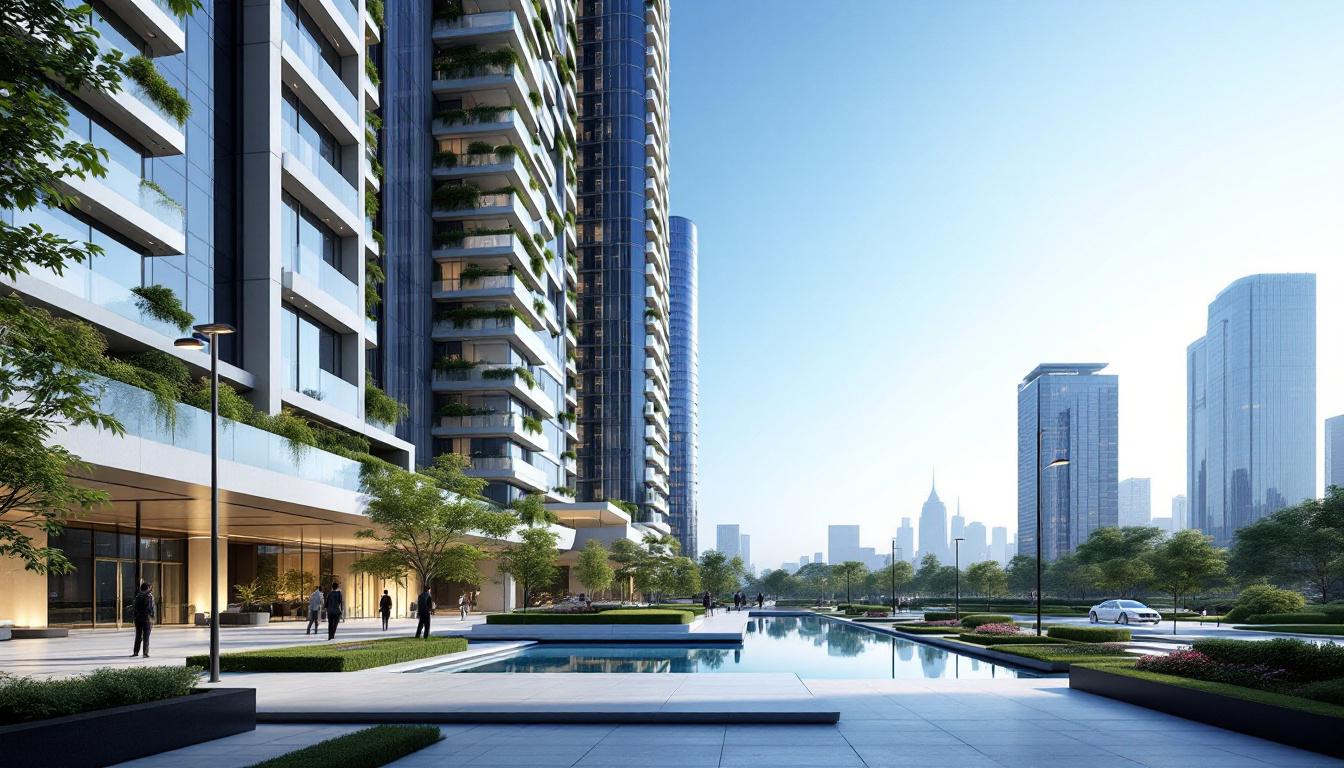 서울 강남구의 현대적인 고급 주거용 고층 건물 단지