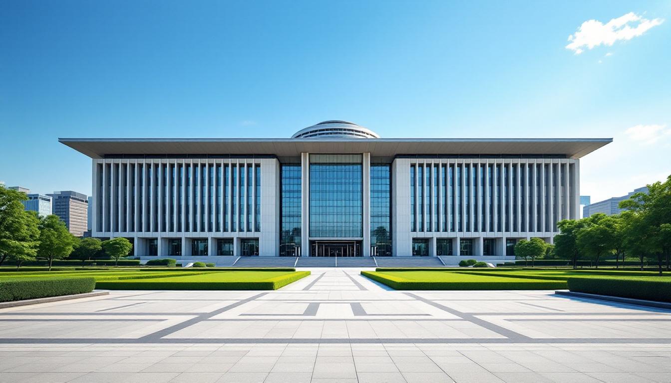 대한민국 국회의사당의 정경과 정치적 안정을 상징하는 푸른 하늘