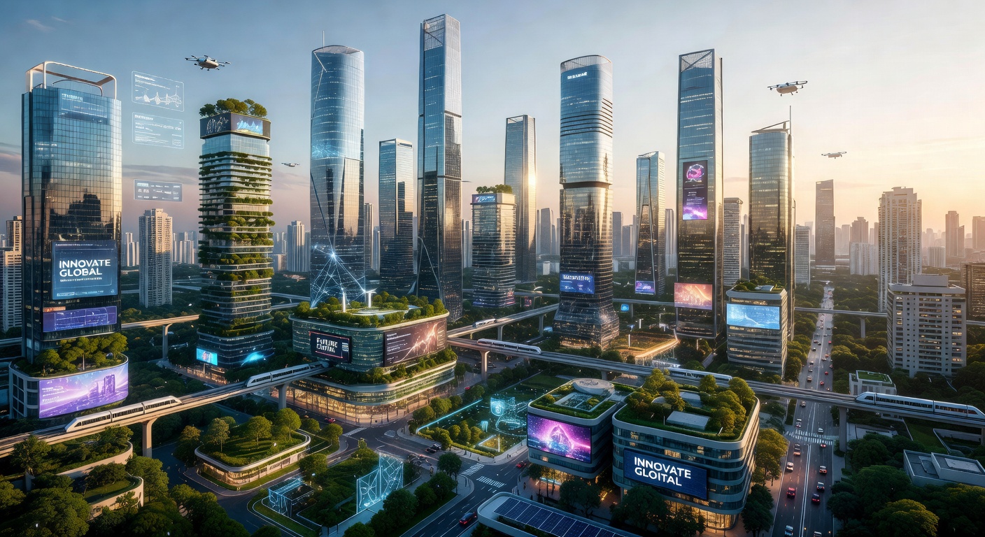 Smart City Skyline Symbolizing Economic Freedom