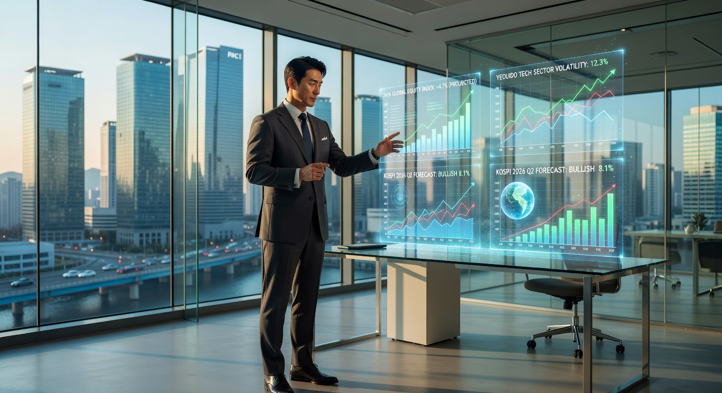 Financial analyst reviewing Korean market data and capital flight charts