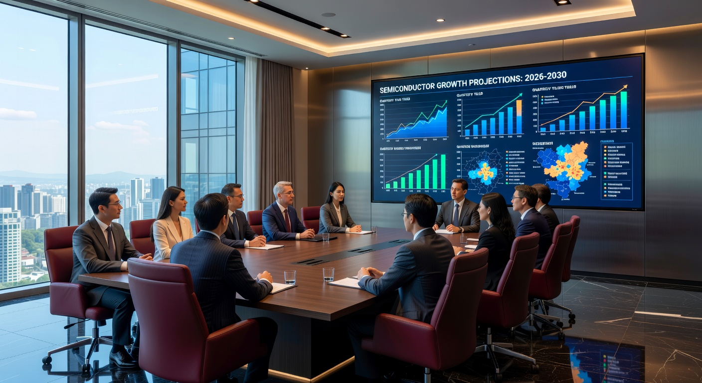 Global Investors Analyzing South Korean Semiconductor Market Data