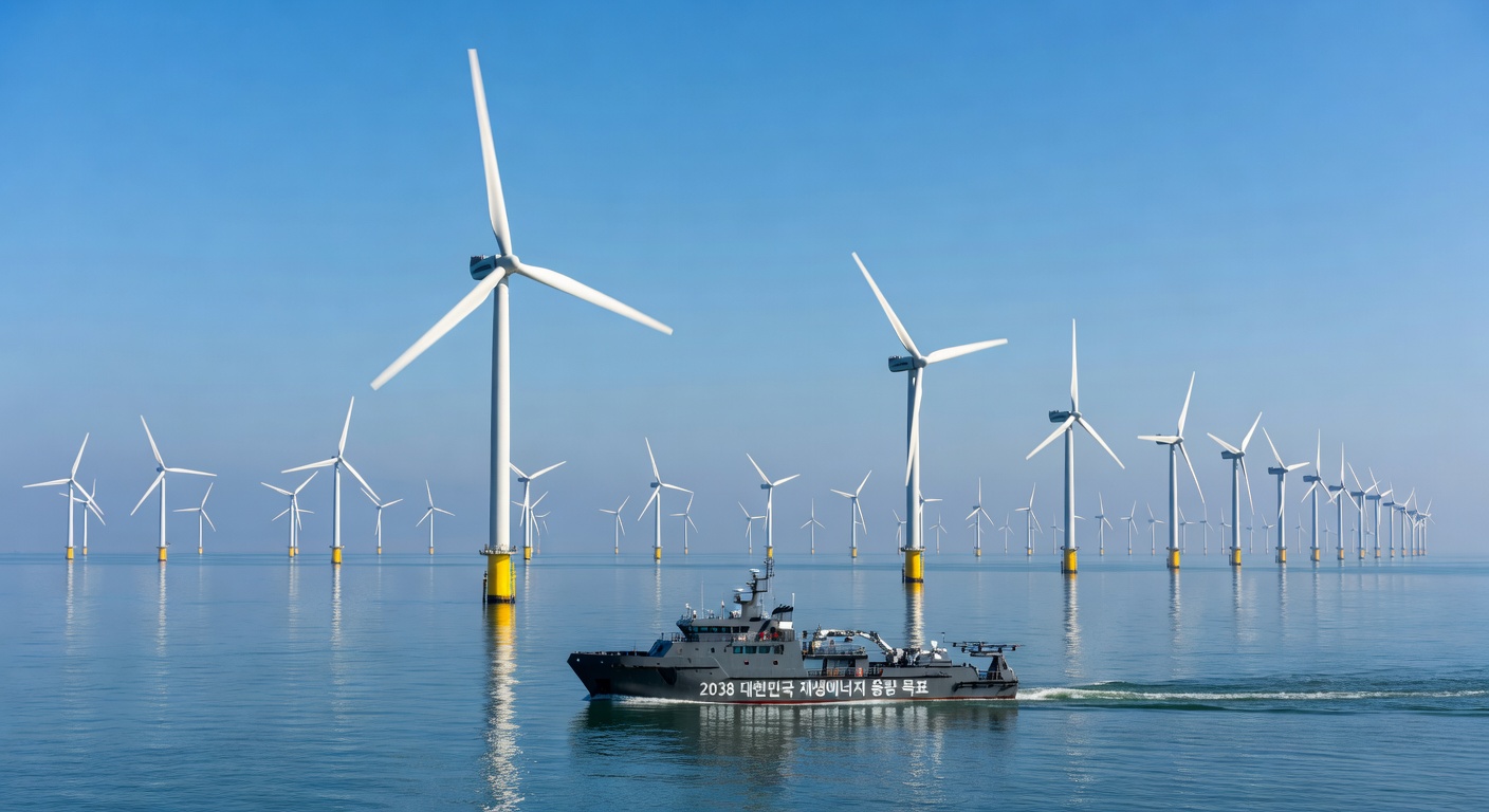 Large scale offshore wind farm near the Korean coast