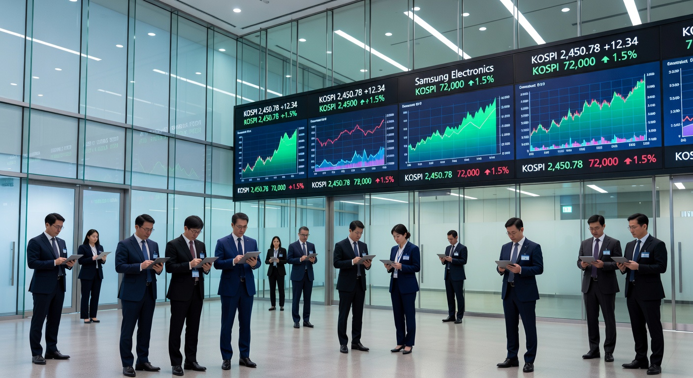 The modern Korea Exchange trading floor showing market growth