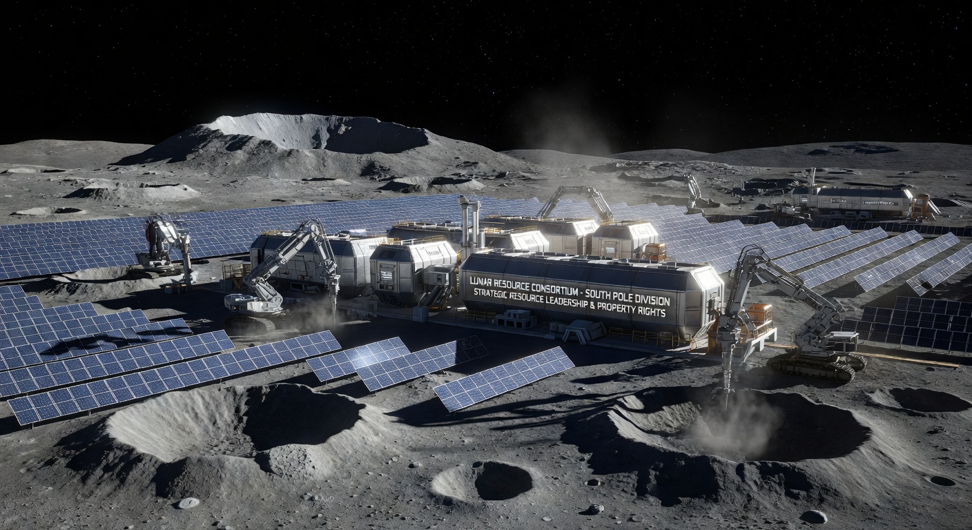 Lunar South Pole Resource Extraction Site 2026
