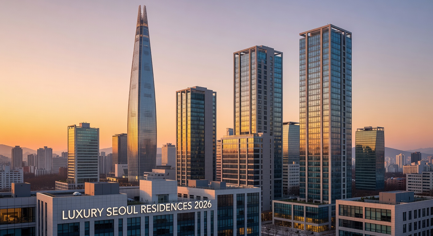 Modern Seoul skyline with a focus on high-end real estate developments in 2026