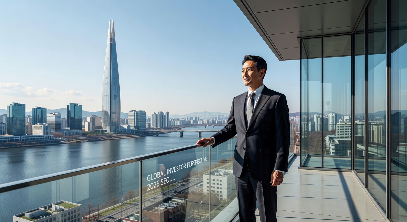 Investor overlooking the Han River and Lotte World Tower in 2026