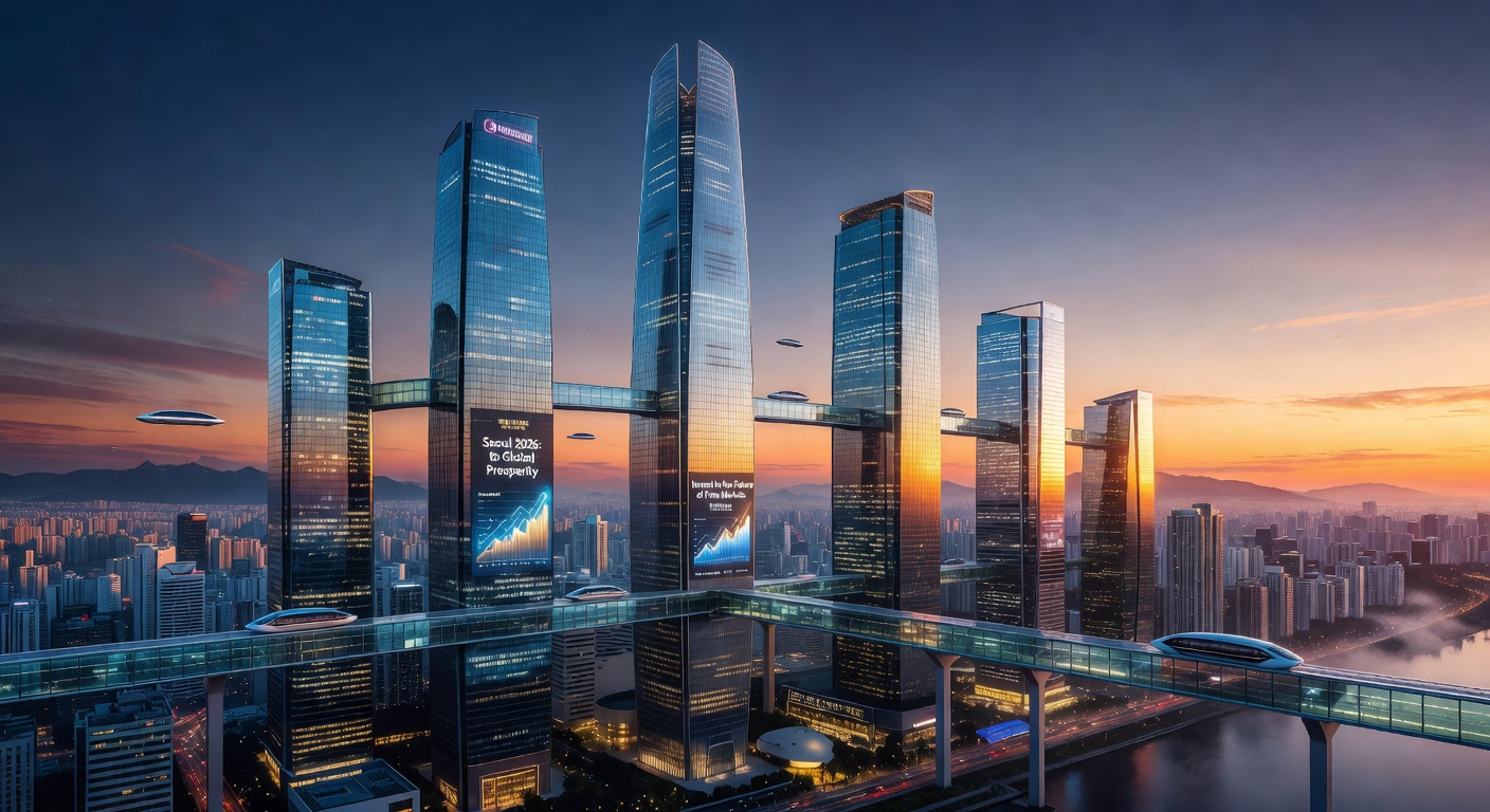 Futuristic Seoul Financial District Skyline at Sunrise 2026