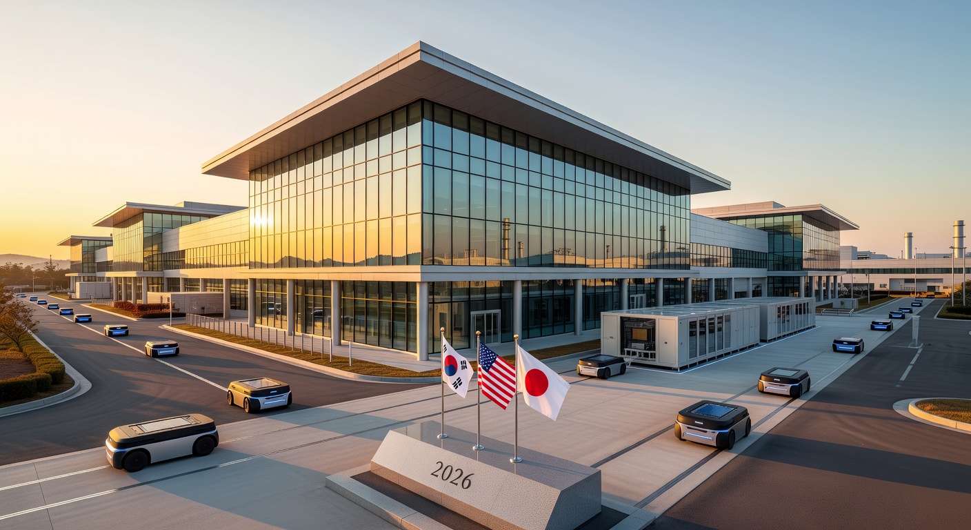 A high-tech semiconductor manufacturing hub in South Korea symbolizing friend-shoring and supply chain resilience.