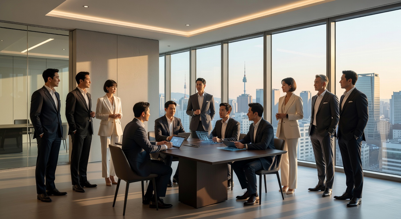 Business Executives Planning Fashion Marketing Strategy in Seoul