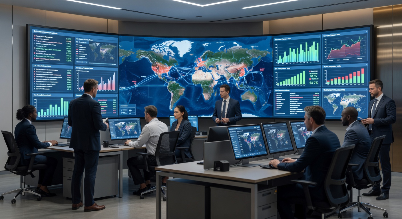 Global Logistics Control Room with Market Data 2026