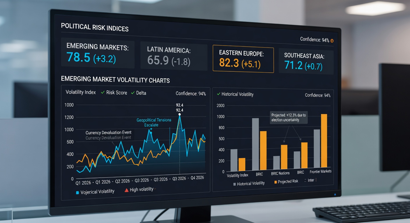 Political Risk Financial Terminal Screen 2026