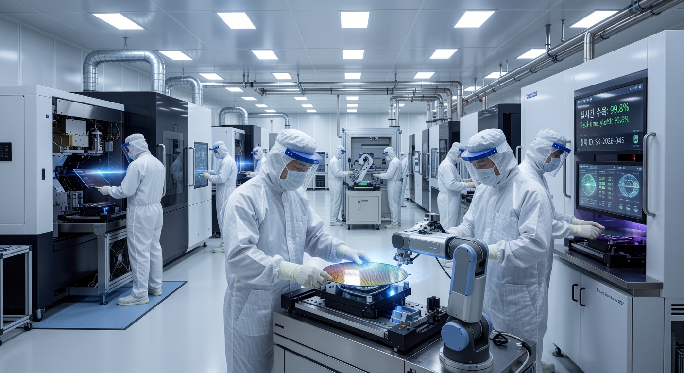 2026년 대한민국 첨단 반도체 클린룸 생산 현장