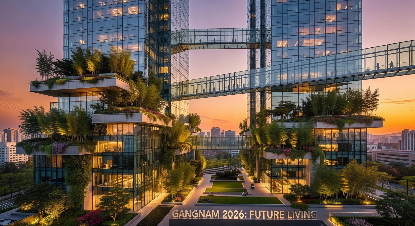 Modern luxury real estate development in Gangnam Seoul