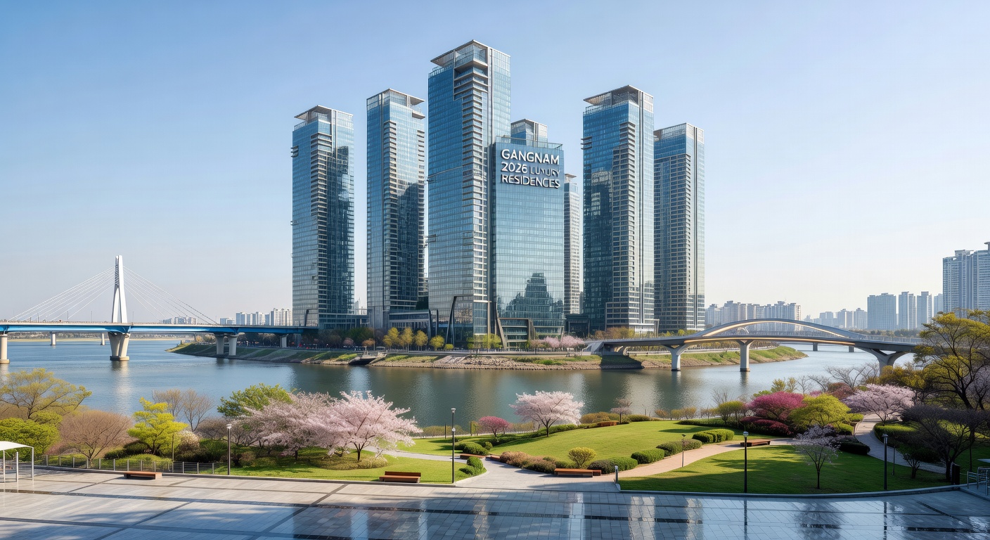 Gangnam Luxury Real Estate and Han River Skyline 2026