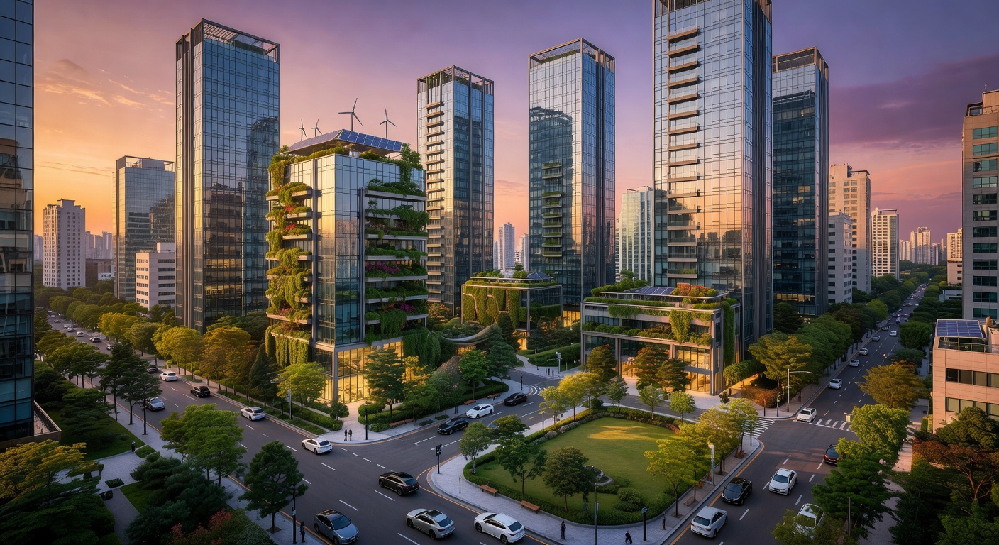 Modern Skyscrapers and Luxury Real Estate in Gangnam Seoul