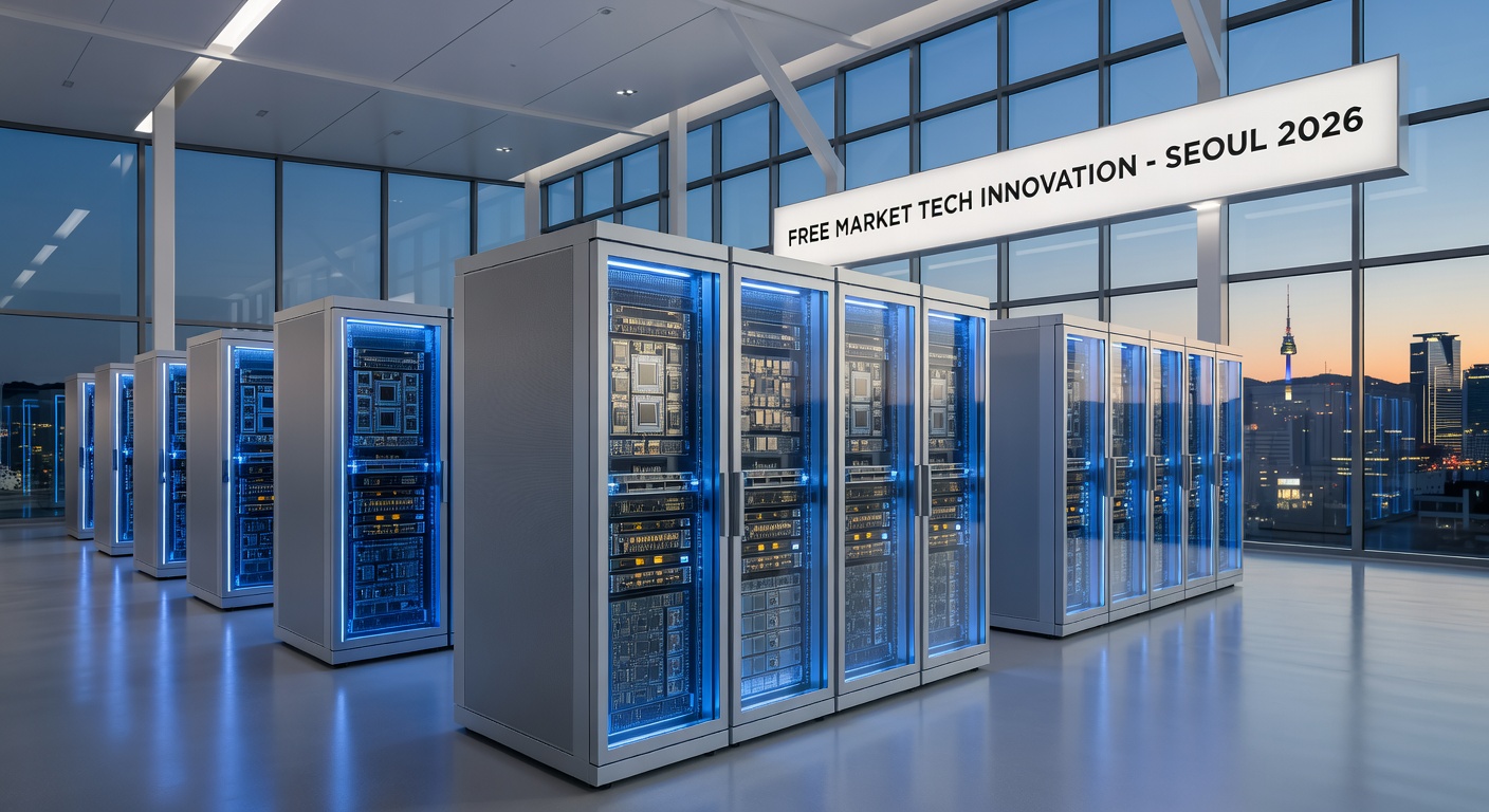 Advanced Quantum-AI Hybrid Data Center Interior 2026