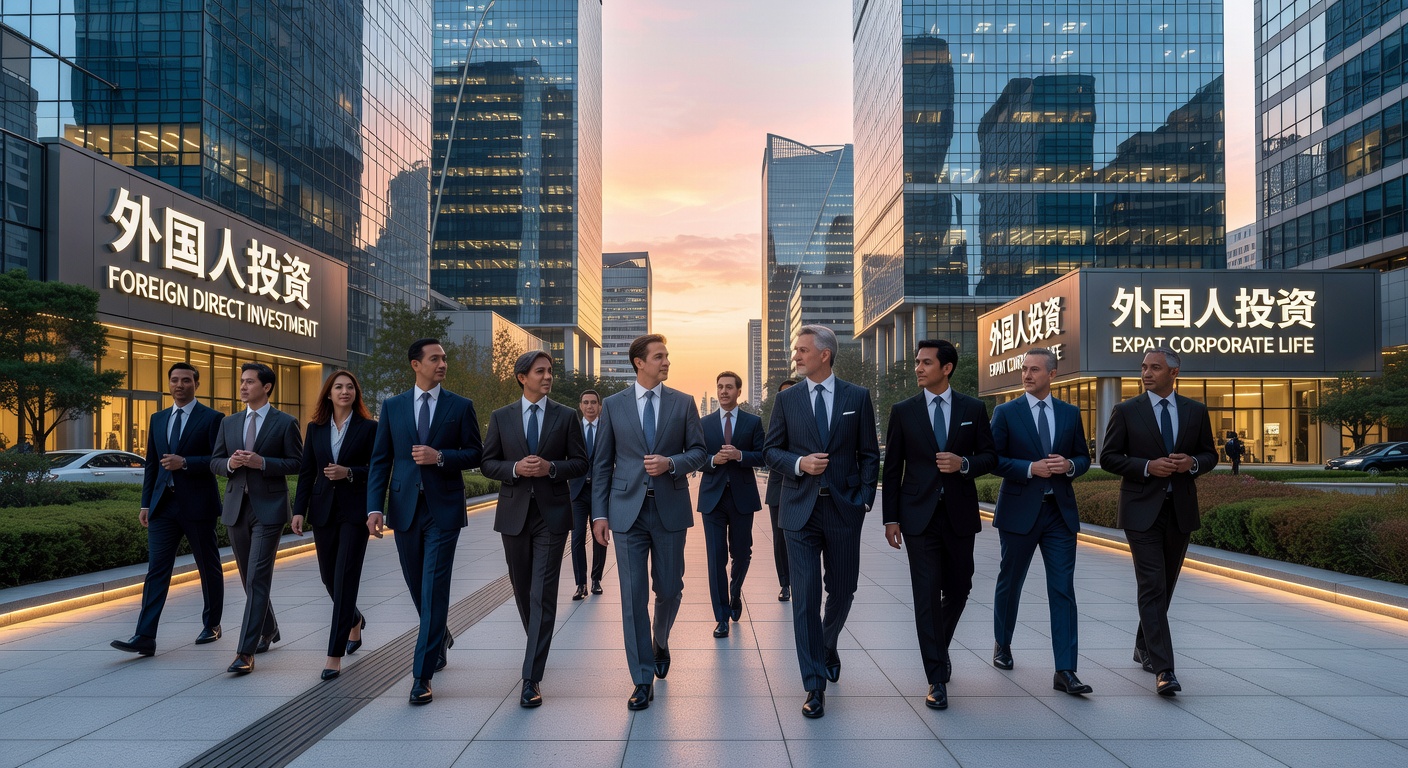 Foreign business professionals in Seoul Yeouido district