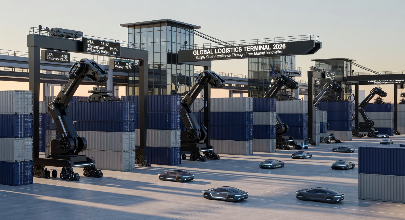 Automated Futuristic Shipping Terminal 2026