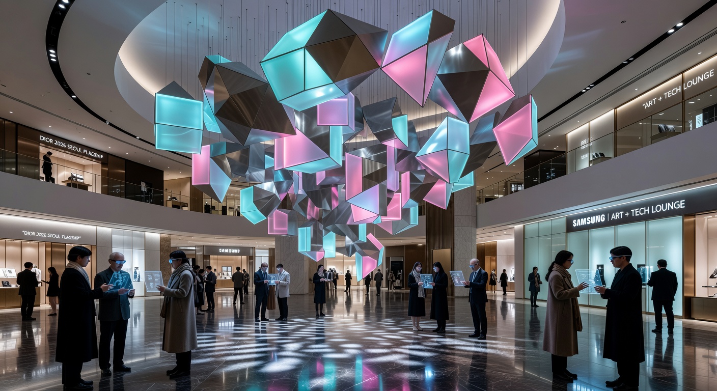 Modern Art Installation in a Luxury Seoul Department Store