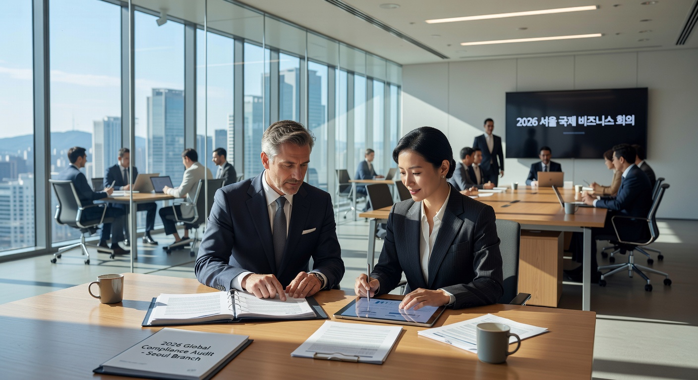 Business consultation between international and local professionals in Seoul