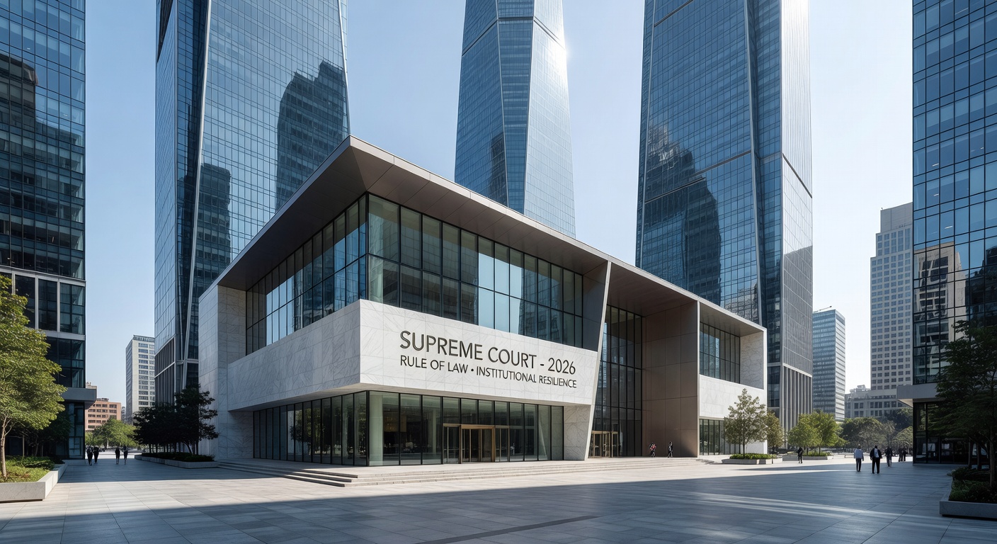 Modern Supreme Court Building and Financial District 2026