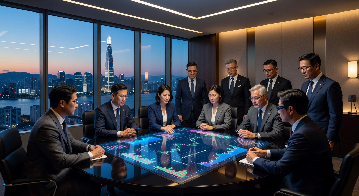 International Investors in a Modern Seoul Boardroom